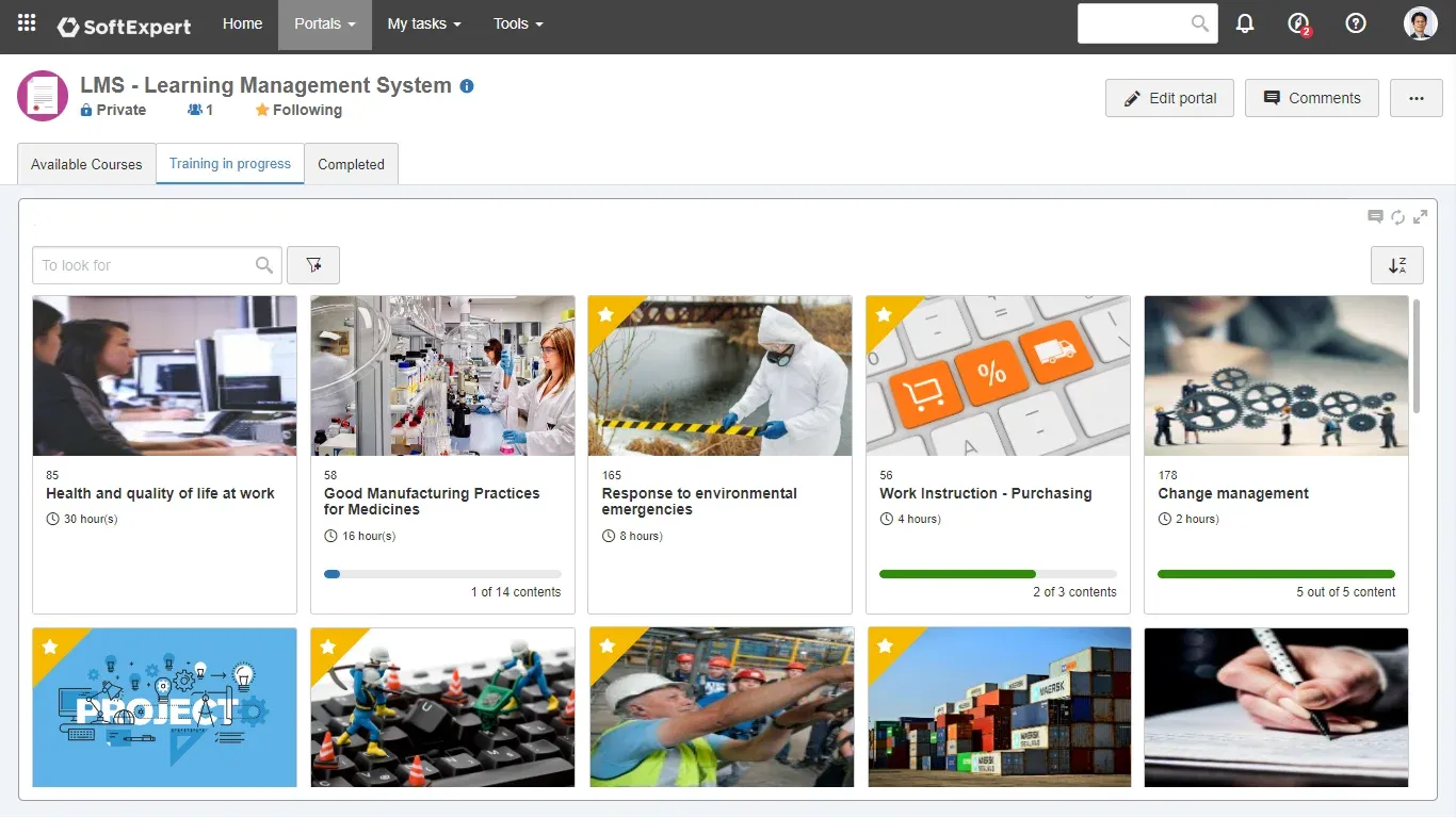 Track and manage ongoing training courses