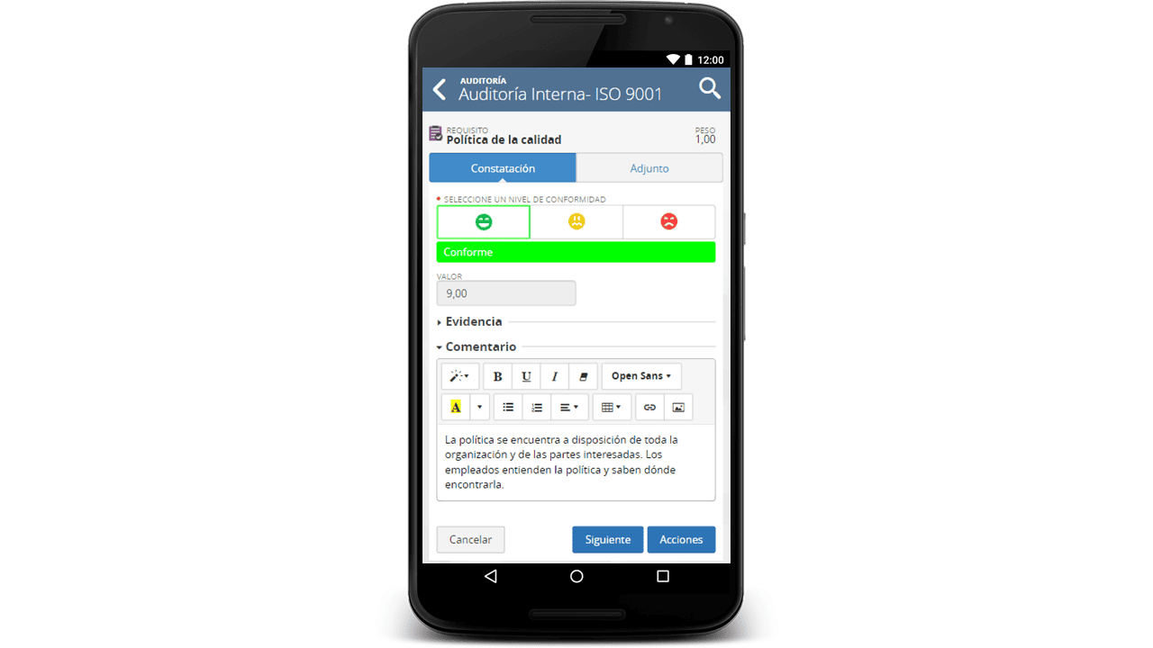 Registro de auditorías y pruebas en dispositivos móviles