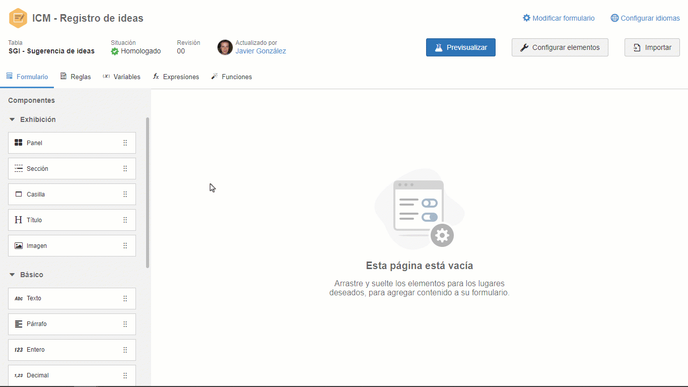 Formularios personalizados para el registro de ideas