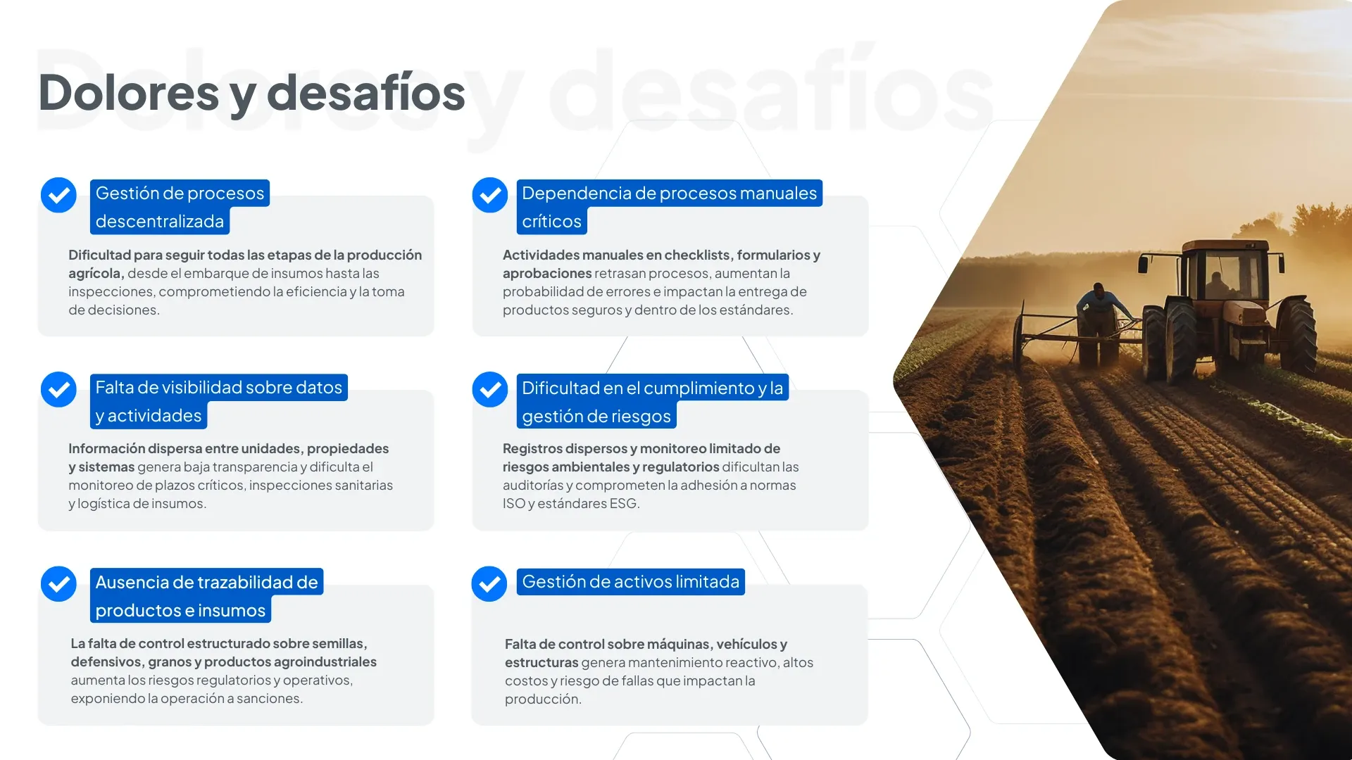 Dolores y desafíos