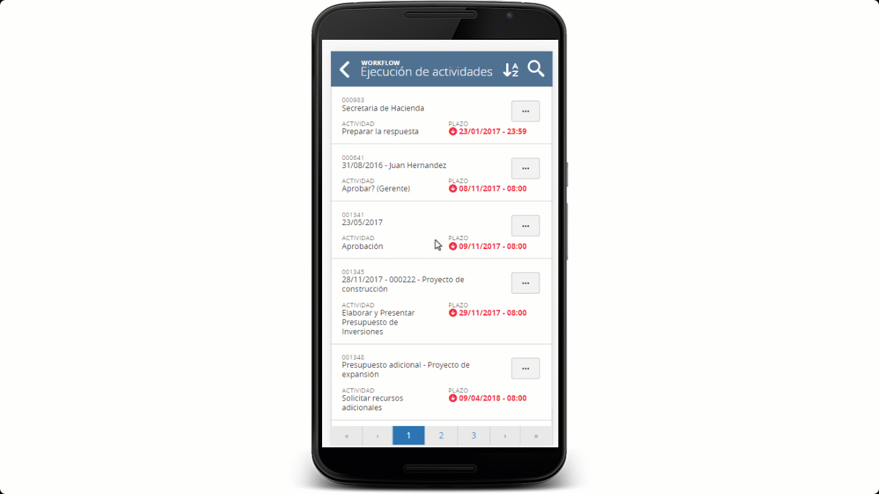 Aprobación de contratos vía móvil