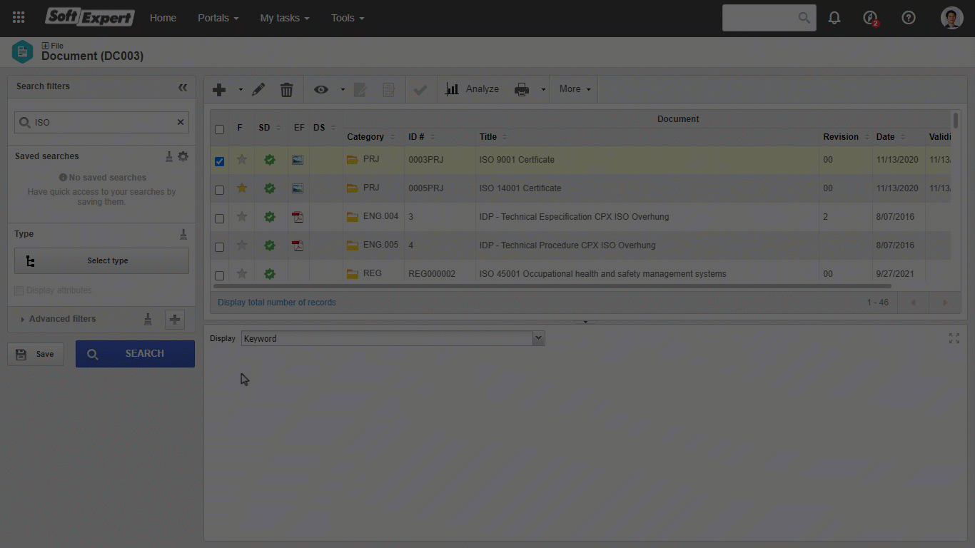 Fast and simplified search
