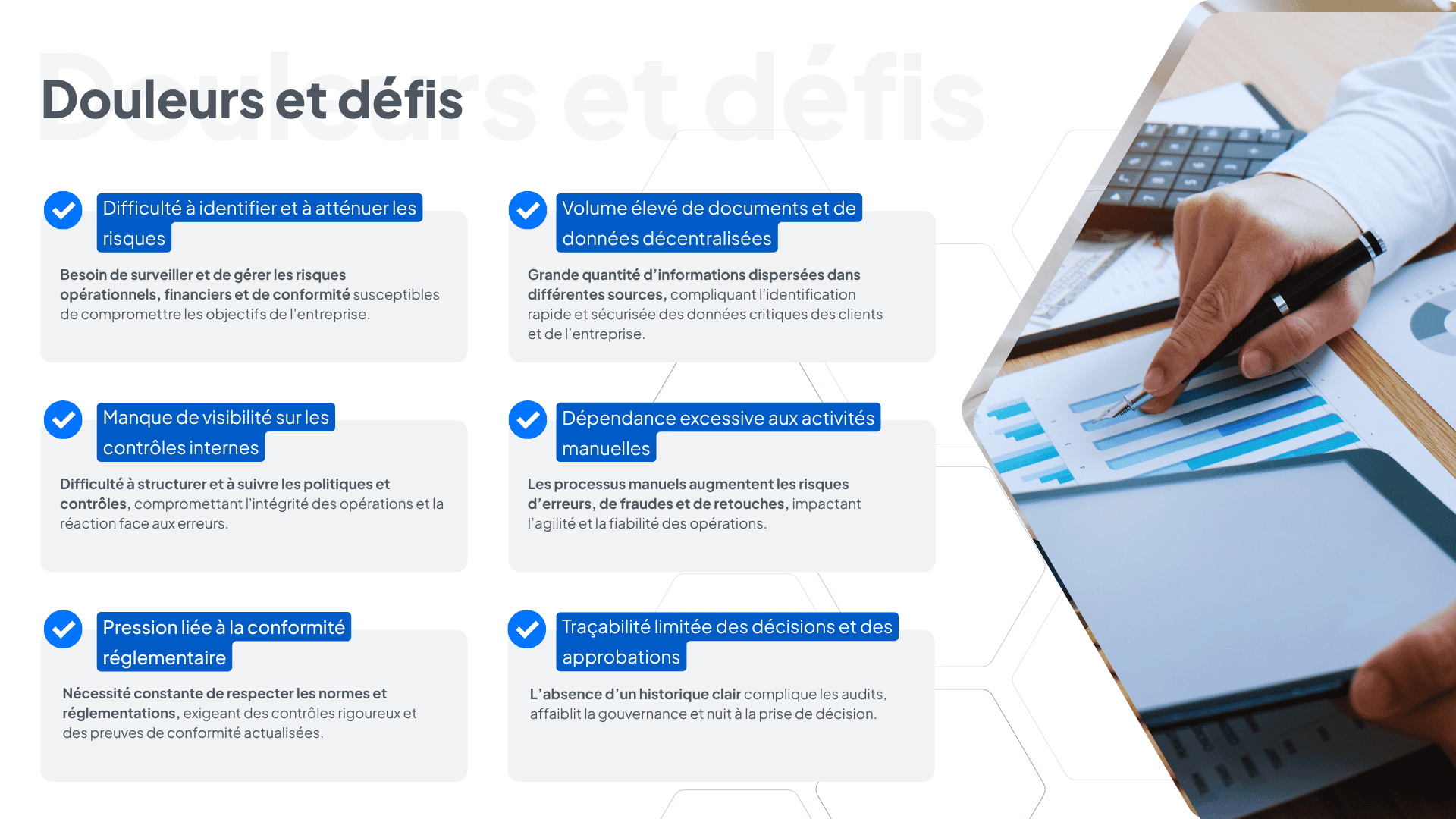 Points de douleur et défis